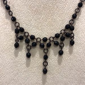 Kyky&Zo Jet Black Crystal Dainty Statement Necklace-Boutique